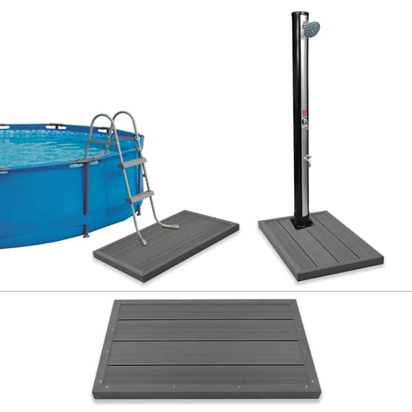 vidaXL Golvplatta för soldusch grå 101x63x5,5 cm WPC Grå