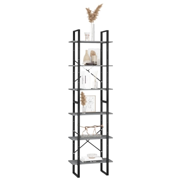 vidaXL Förvaringshylla grå 60x30x210 cm massiv furu grå