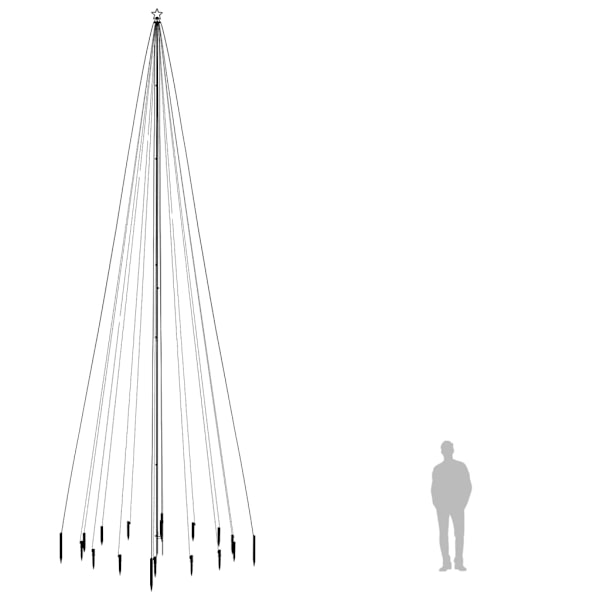 vidaXL Julgran med markspett 1134 färgglada lysdioder 800 cm Flerfärgsdesign