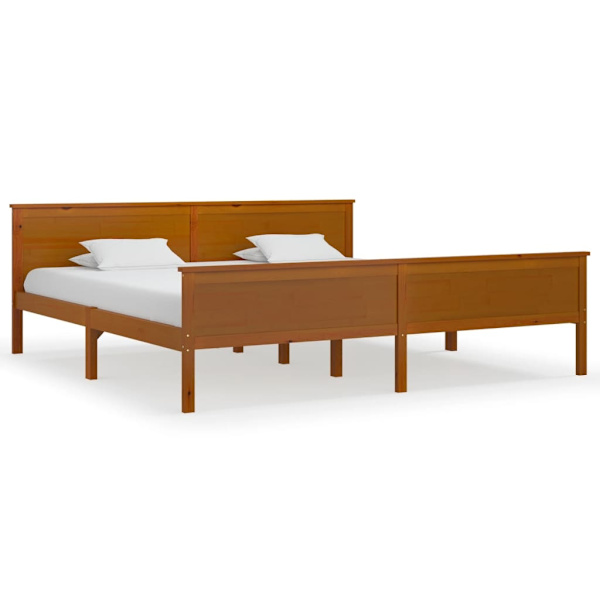 vidaXL Sängram honungsbrun massiv furu 200x200 cm Brun