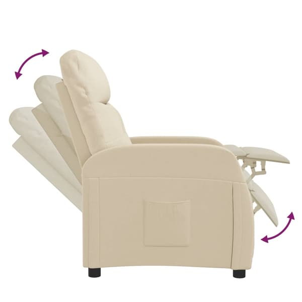 vidaXL Reclinerfåtölj gräddvit tyg Creme