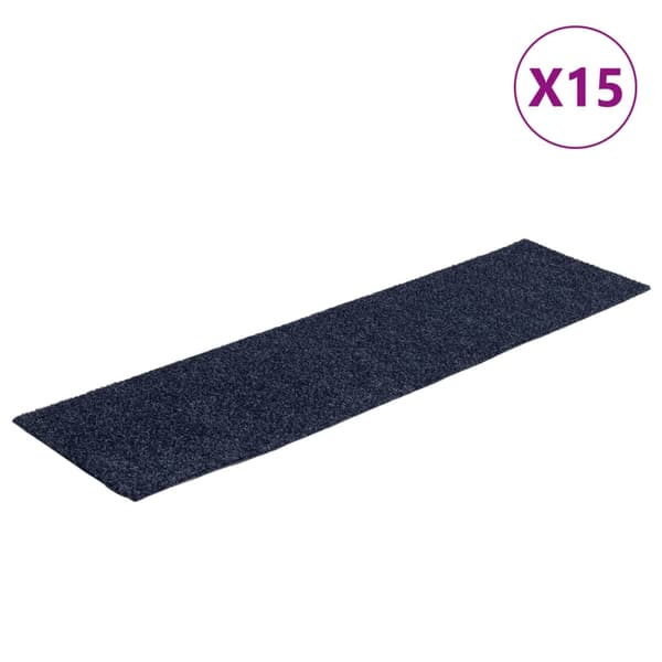vidaXL Trappmattor självhäftande 15 st 76x20 cm gråblå rektangulära grå