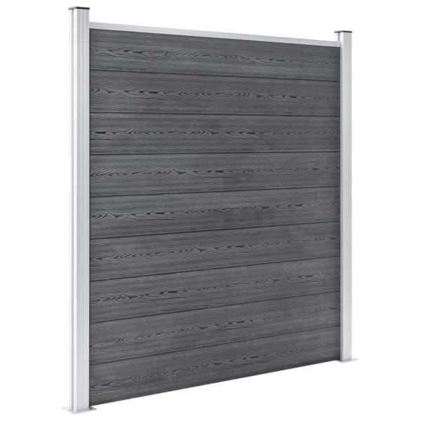 vidaXL WPC-staketpanel 7 fyrkantig + 1 vinklad 1311x186 cm grå grå