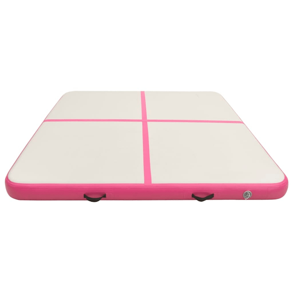 vidaXL Uppblåsbar gymnastikmatta med pump 200x200x20 cm PVC rosa Rosa