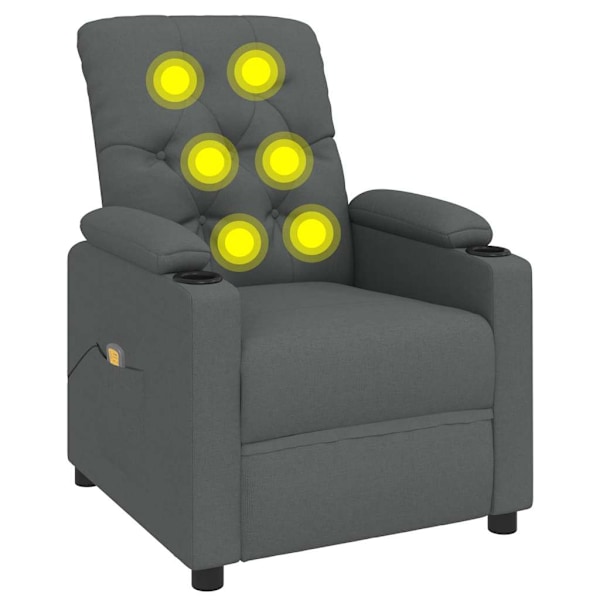 vidaXL Massagefåtölj mörkgrå tyg grå