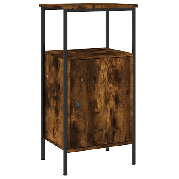 vidaXL Sängbord rökfärgad ek 41x31x80 cm konstruerat trä Brun