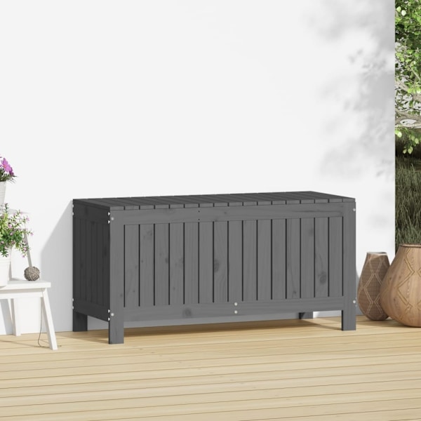 vidaXL Dynbox svart 108x42,5x54 cm massiv furu Grå