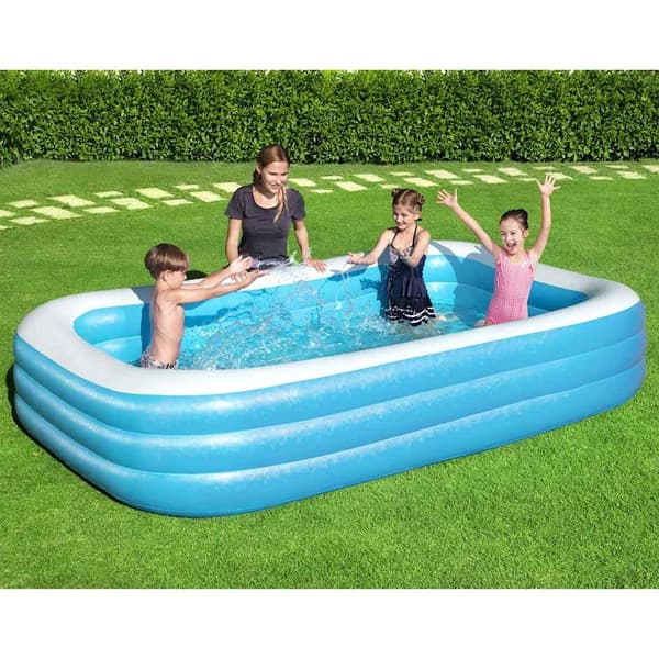 Bestway Uppblåsbar pool 305x183x56 cm Blå