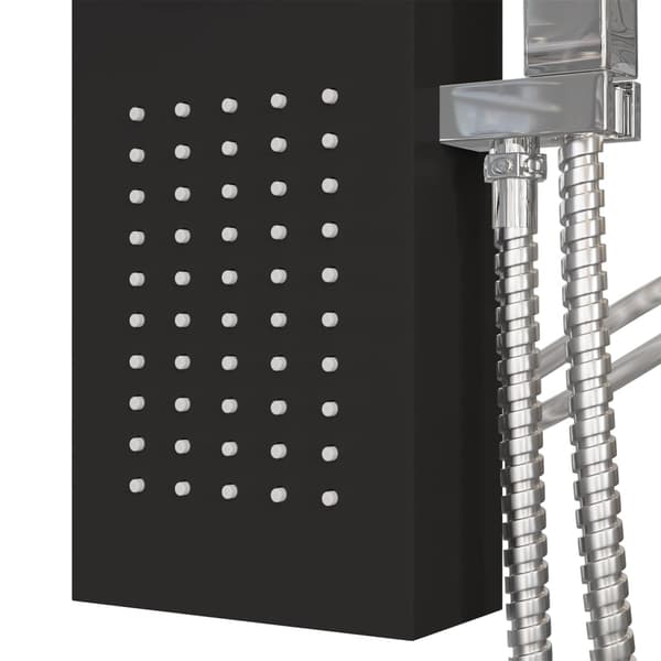 vidaXL Duschpanelsystem aluminium svart Svart