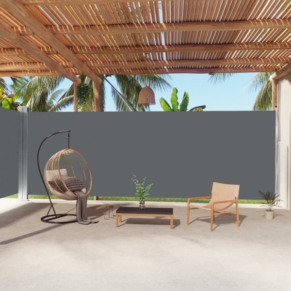 vidaXL Infällbar sidomarkis antracit 220x1000 cm Antracit