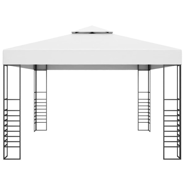 vidaXL Paviljong pulverlackerat stål 4x3x2,7 m vit Vit