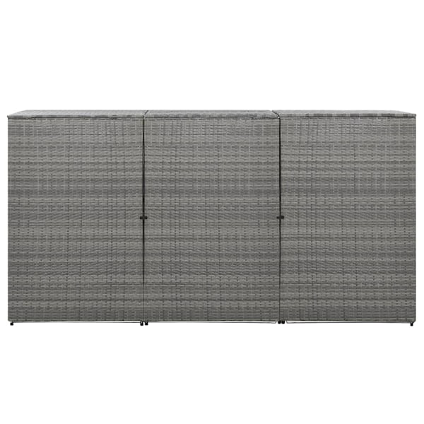 vidaXL Trippelt skjul för soptunnor antracit 229x78x120cm konstrotting Antracit