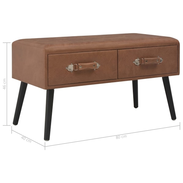 vidaXL Bänk med lådor 80 cm mörkbrun konstläder Brun