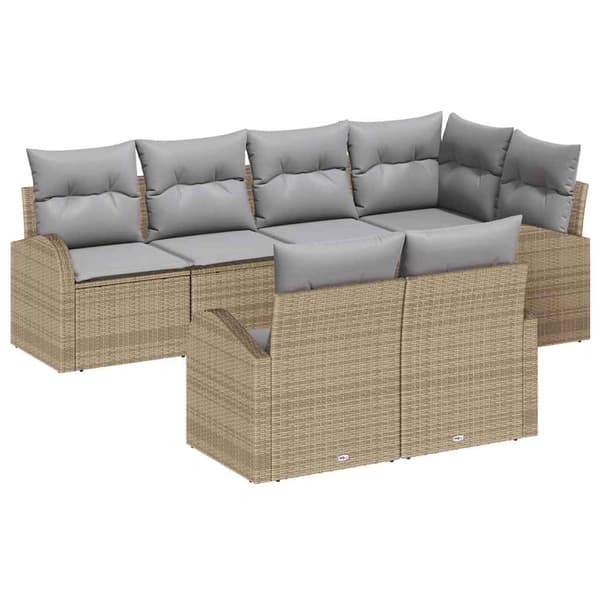 vidaXL Trädgårdsoffset Beige konstrotting Beige