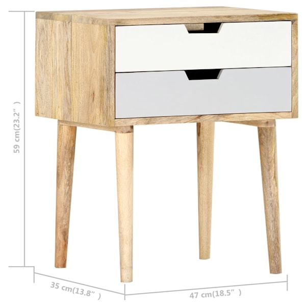 vidaXL Sängbord 47x35x59 cm massivt mangoträ multifärg