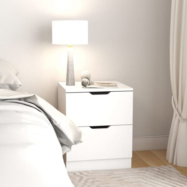 vidaXL Sängbord vit 40x40x50 cm konstruerat trä Vit