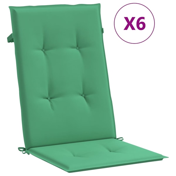 vidaXL Stolsdynor 6 st grön 120x50x3 cm tyg Grön