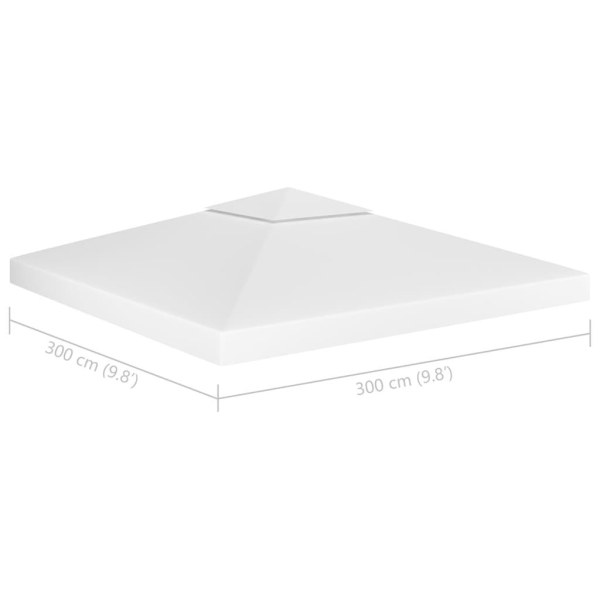vidaXL Paviljongtak med ventilering 310 g/m² 3x3 m vit Vit