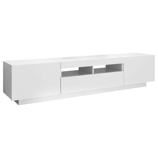 vidaXL TV-bänk med LED-belysning vit 180x35x40 cm Vit