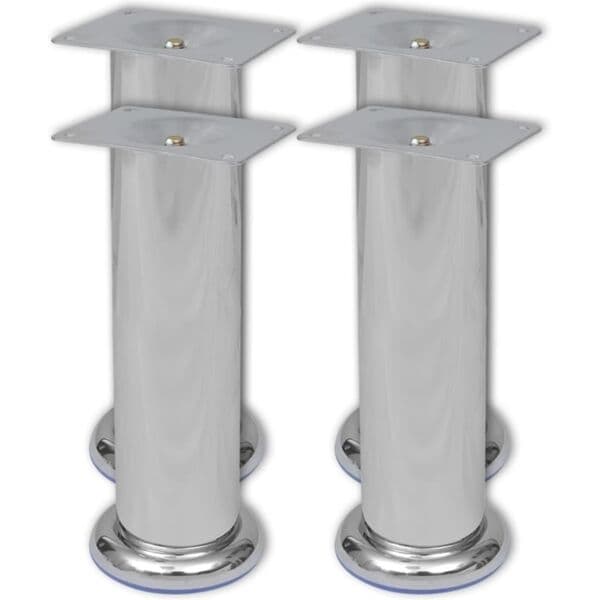 vidaXL 4 Runda soffben i krom 180 mm Silver