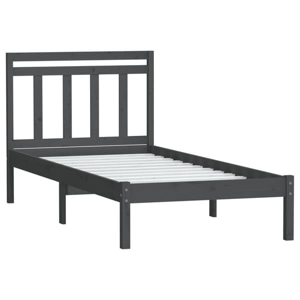 vidaXL Sängram grå massiv furu 100x200 cm Grå