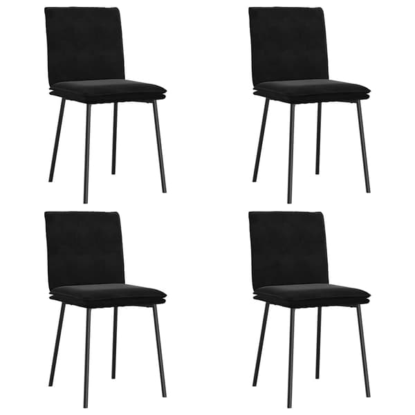 vidaXL Matstolar 4 st svart sammet Svart
