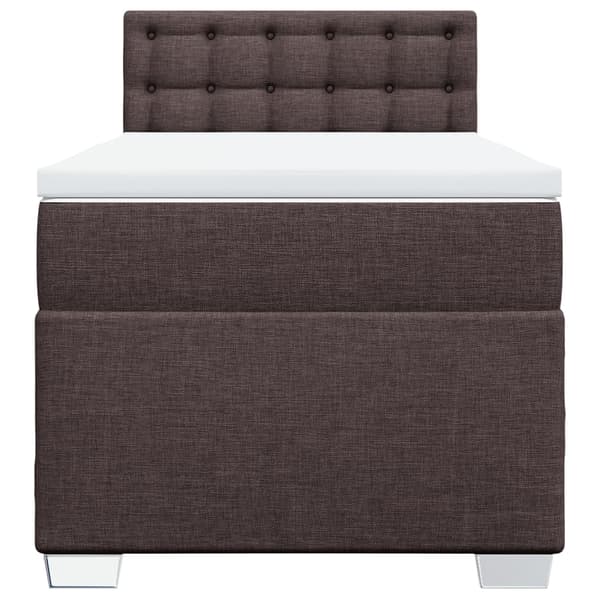 vidaXL Ramsäng med madrass mörkbrun 90x190 cm tyg Brun