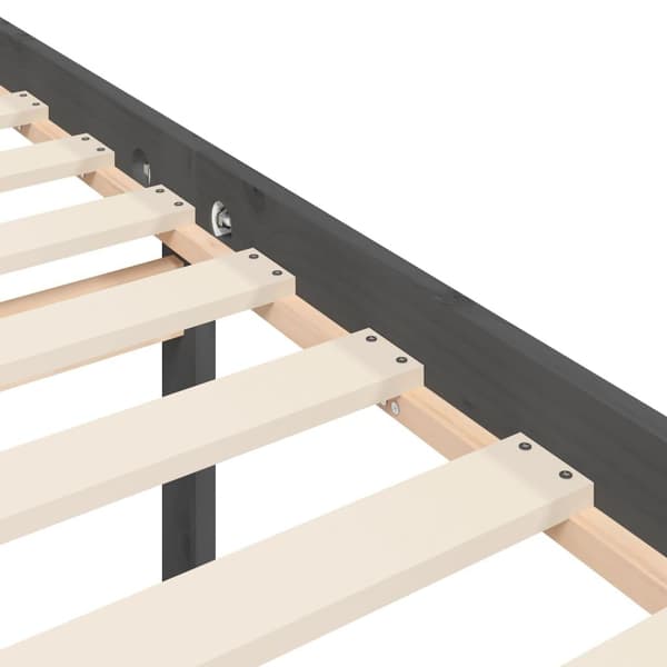 vidaXL Sängram med sänggavel grå 100x200 cm massivt trä Grå