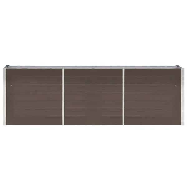 vidaXL Odlingslåda upphöjd galvaniserat stål 240x40x77 cm brun Brun