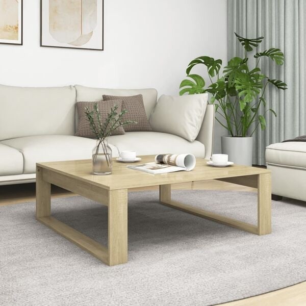 vidaXL Soffbord sonoma-ek 100x100x35 cm konstruerat trä Brun