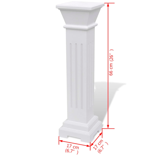 vidaXL Klassisk blompelare MDF vit Vit