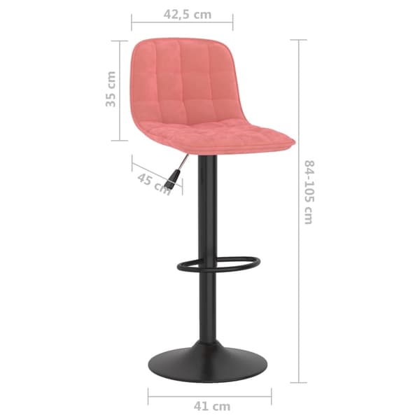 vidaXL Barstolar 2 st rosa sammet Rosa