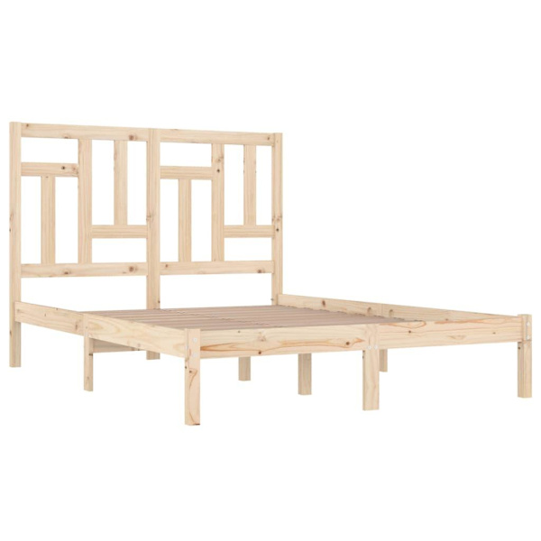 vidaXL Sängram massiv furu 200x200 cm Brun