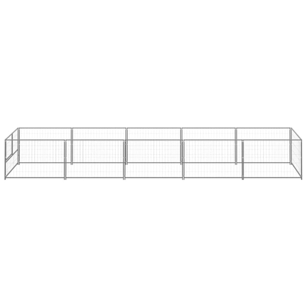 vidaXL Hundgård silver 5 m² stål Silver