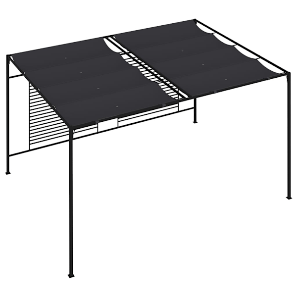 vidaXL Paviljong med infällbart tak 4x3x2,3 m gräddvit 180 g/m² Antracit