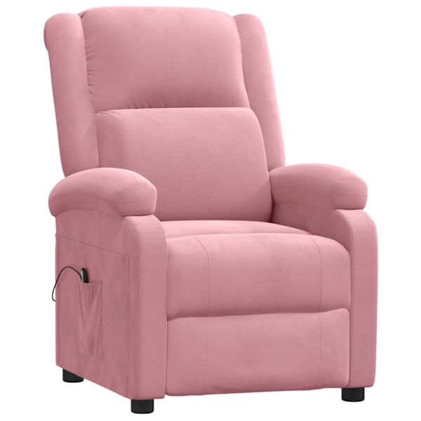 vidaXL Elektrisk reclinerfåtölj rosa sammet Rosa