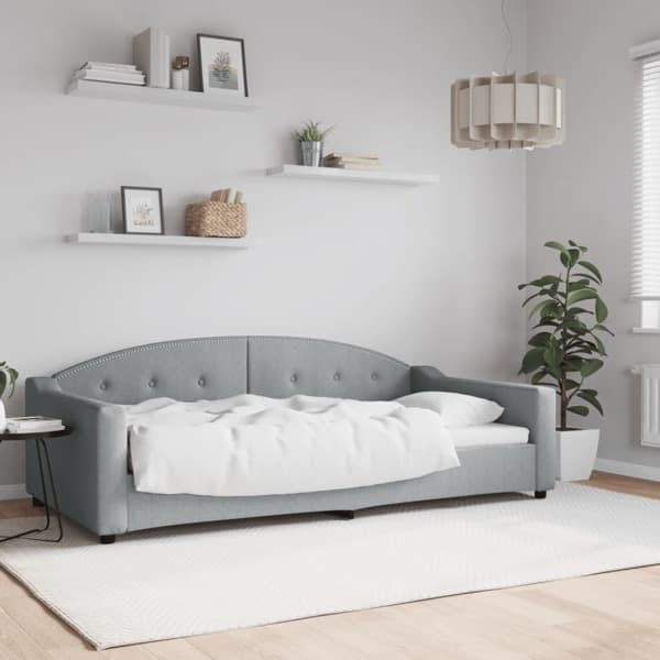 vidaXL Dagbädd ljusgrå 100x200 cm tyg Grå