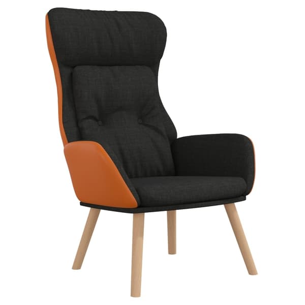 vidaXL Vilstol svart tyg och PVC art