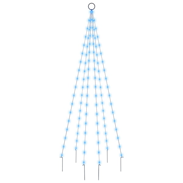 vidaXL Julgran på flaggstång blå 108 LEDs 180 cm Blue