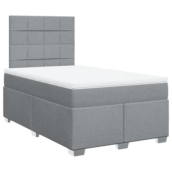 vidaXL Ramsäng med madrass ljusgrå 120x200 cm tyg Grå