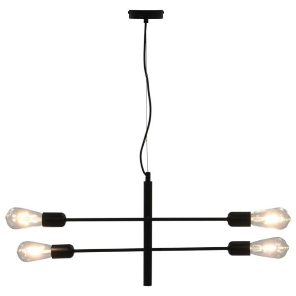 vidaXL Taklampa med glödlampor 2 W svart E27 Svart