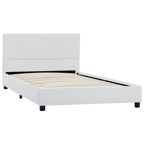 vidaXL Sängram vit konstläder 90x200 cm Vit