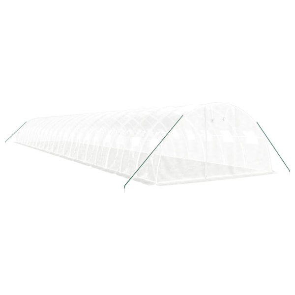 vidaXL Växthus med stålram vit 88 m² 22x4x2 m Vit