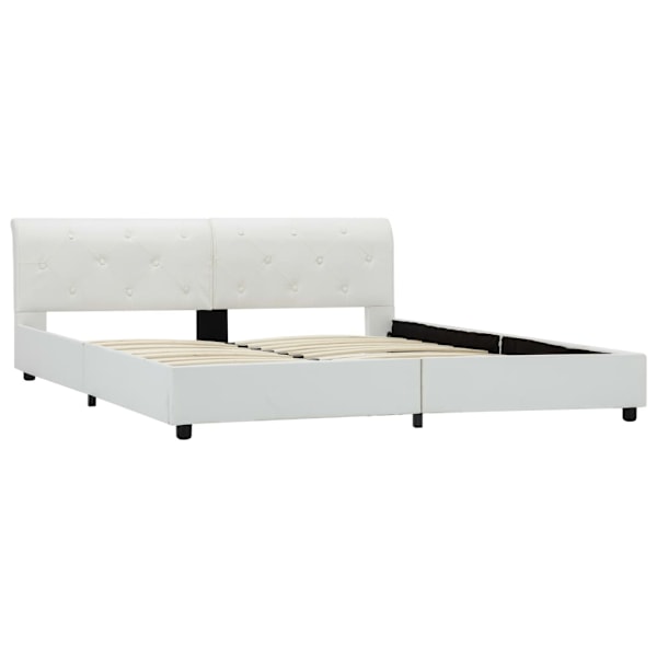 vidaXL Sängram vit konstläder 160x200 cm Vit