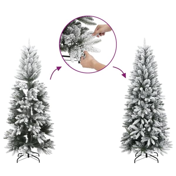 vidaXL Plastgran med snö 210 cm Vit