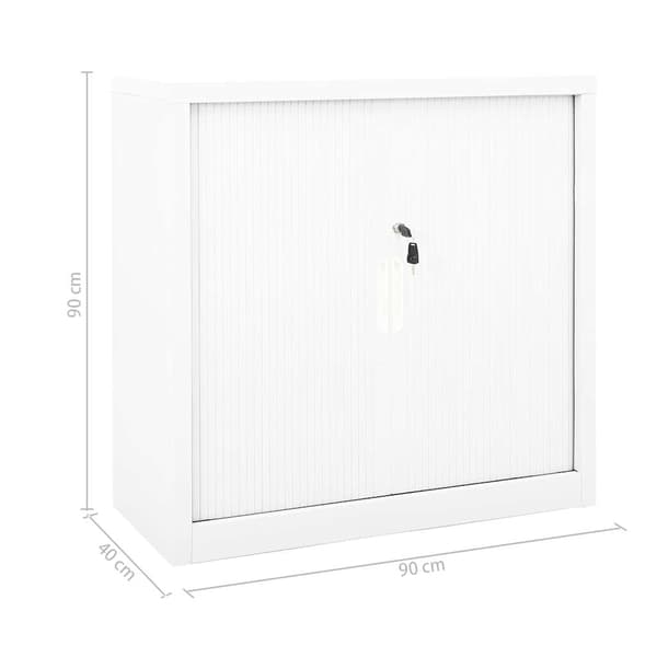 vidaXL Dokumentskåp med skjutdörr vit 90x40x90 cm stål Vit