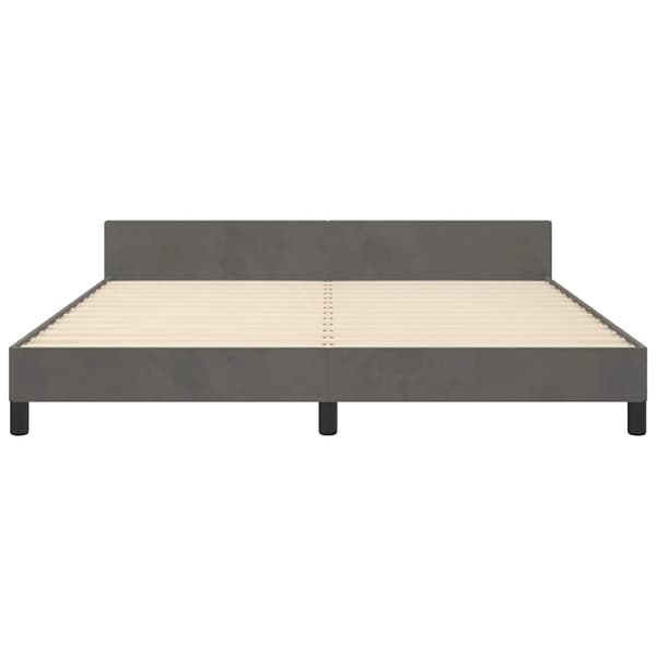 vidaXL Sängram utan madrass mörkgrå 180x200 cm sammet Grå