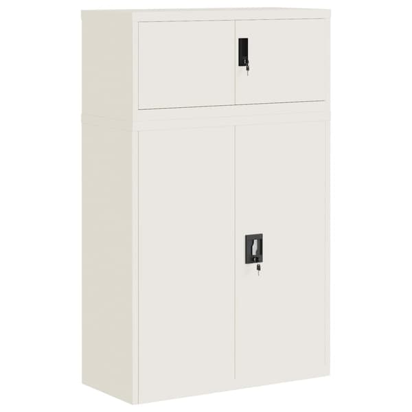 vidaXL Dokumentskåp vit 90x40x145 cm stål Vit