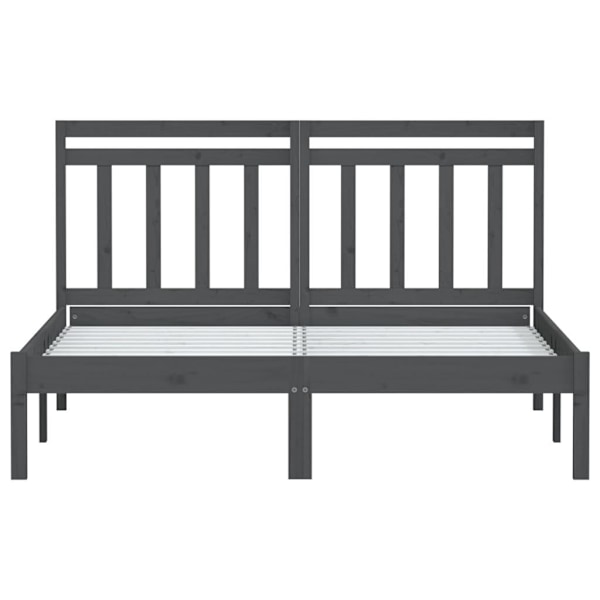 vidaXL Sängram grå massiv furu 120x200 cm Grå