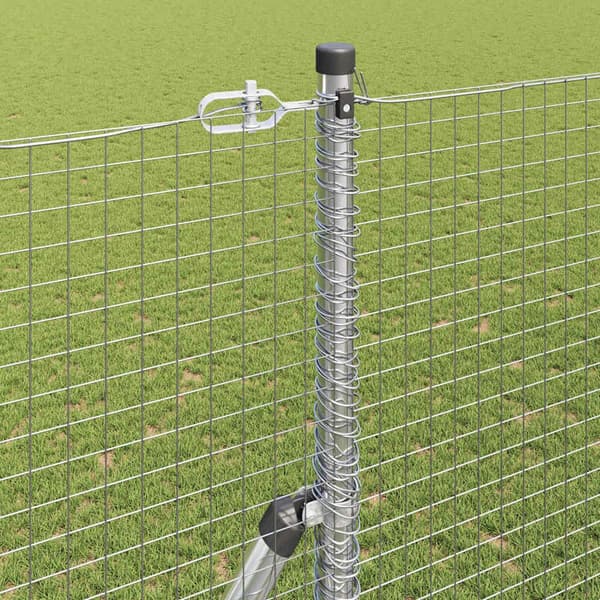 vidaXL Svetsat trådgaller markfäste 10 x 1,5 m Galvaniserat stål Mesh Silver